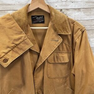 Vtg 50-60s Dryback Mens M Hunting Jacket Brown Canvas Big Pocket Distressed READ